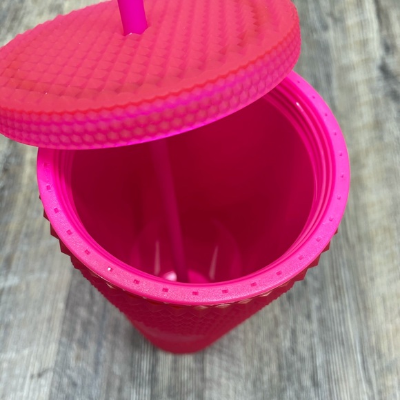 NWT STARBUCKS HOT PINK 24OZ STUDDED TUMBLER - Picture 2 of 4
